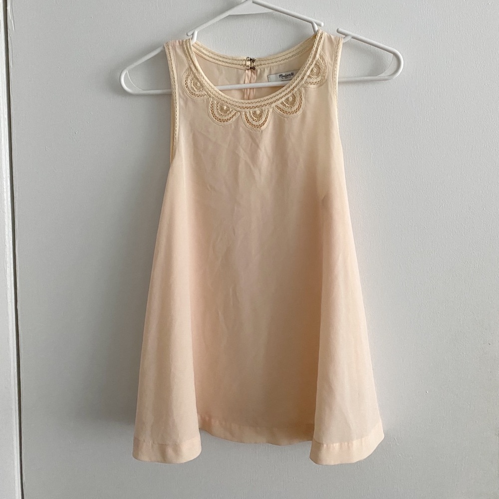 Madewell embroidered pink/blush blouse